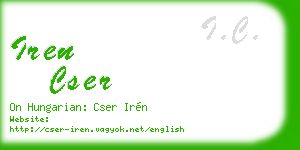 iren cser business card